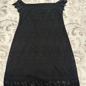 Lilly Pulitzer Black Off-the-Shoulder Lace Mini Dress NWT🔥